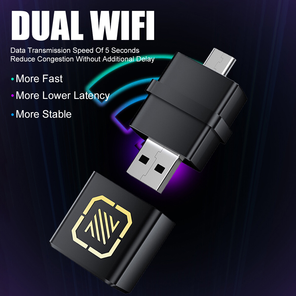 2 in 1 Wireless Apple Carplay Android Auto Adapter Mini USB & Type-C Dongle Box~