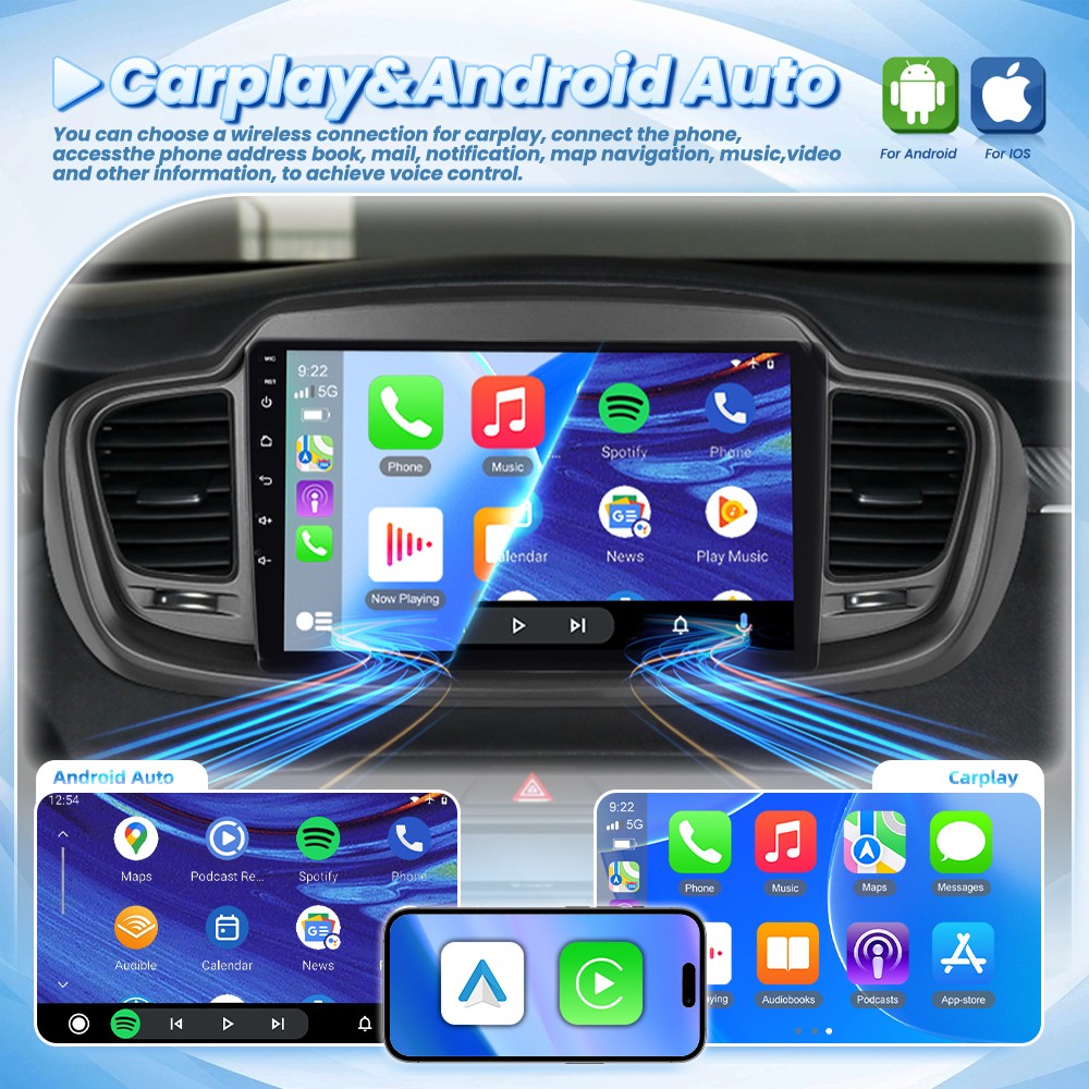 4+64GB For Kia Sorento 2015-2020 Android 15 Carplay Stereo Radio GPS Screen +Cam