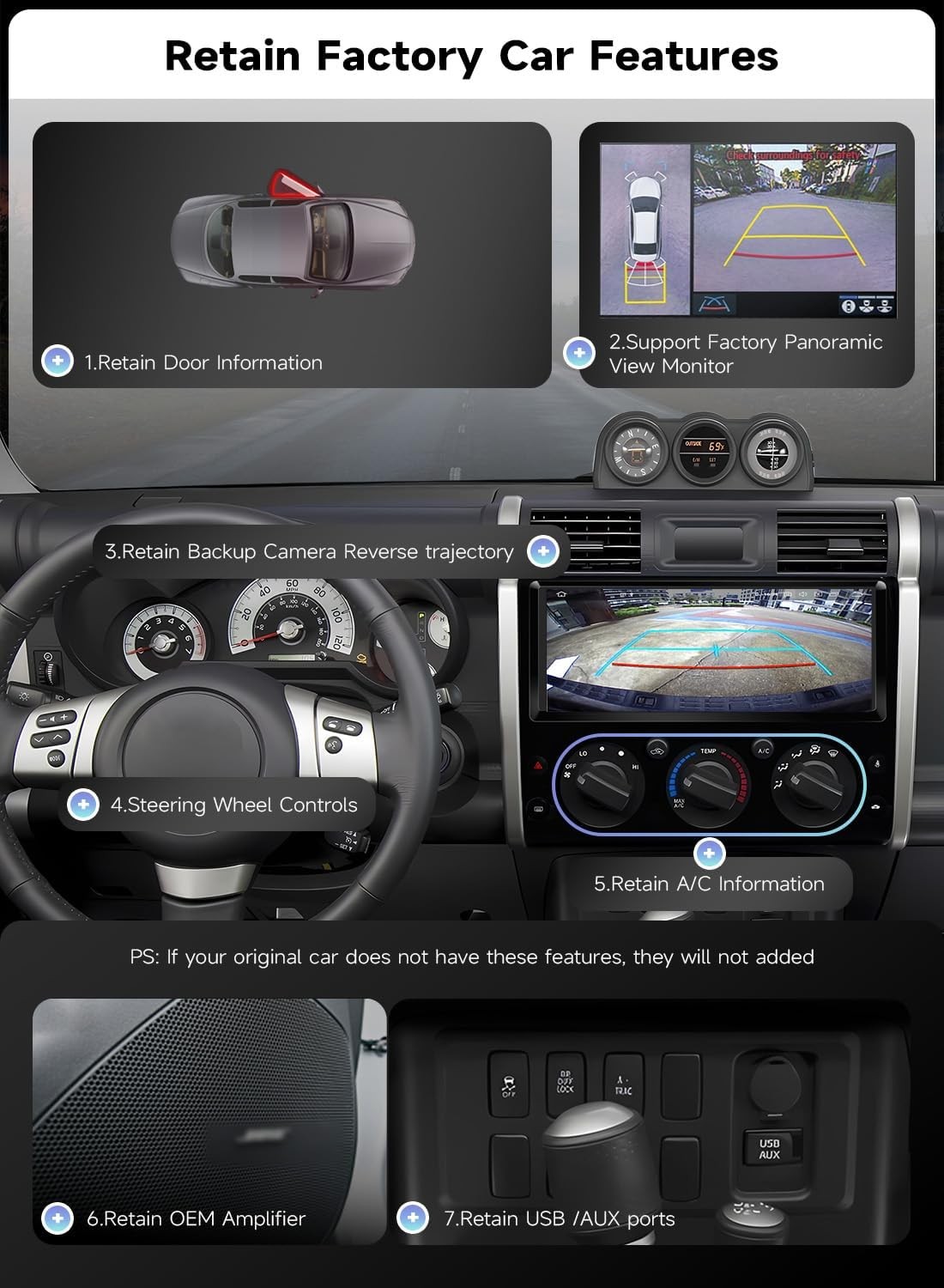 Android 15 GPS Stereo For Toyota FJ Cruiser 2007-2014 Carplay Car Radio 12.3inch