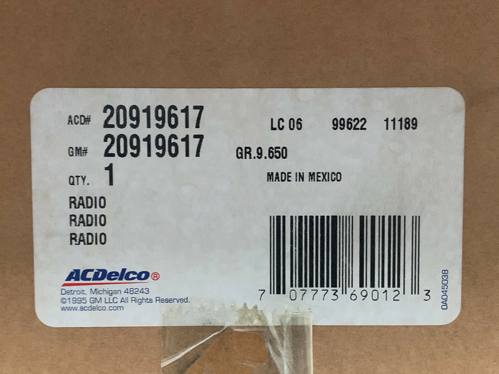 2009-12 Chevrolet Mailbu Radio AM/FM Stereo CD 20919617