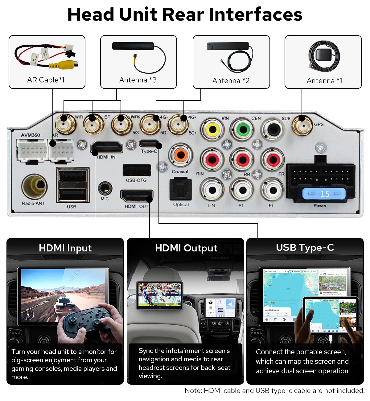 12.95″ QLED Car Stereo 12GB RAM 256GB ROM Android In-Dash Navigation HDMI Input