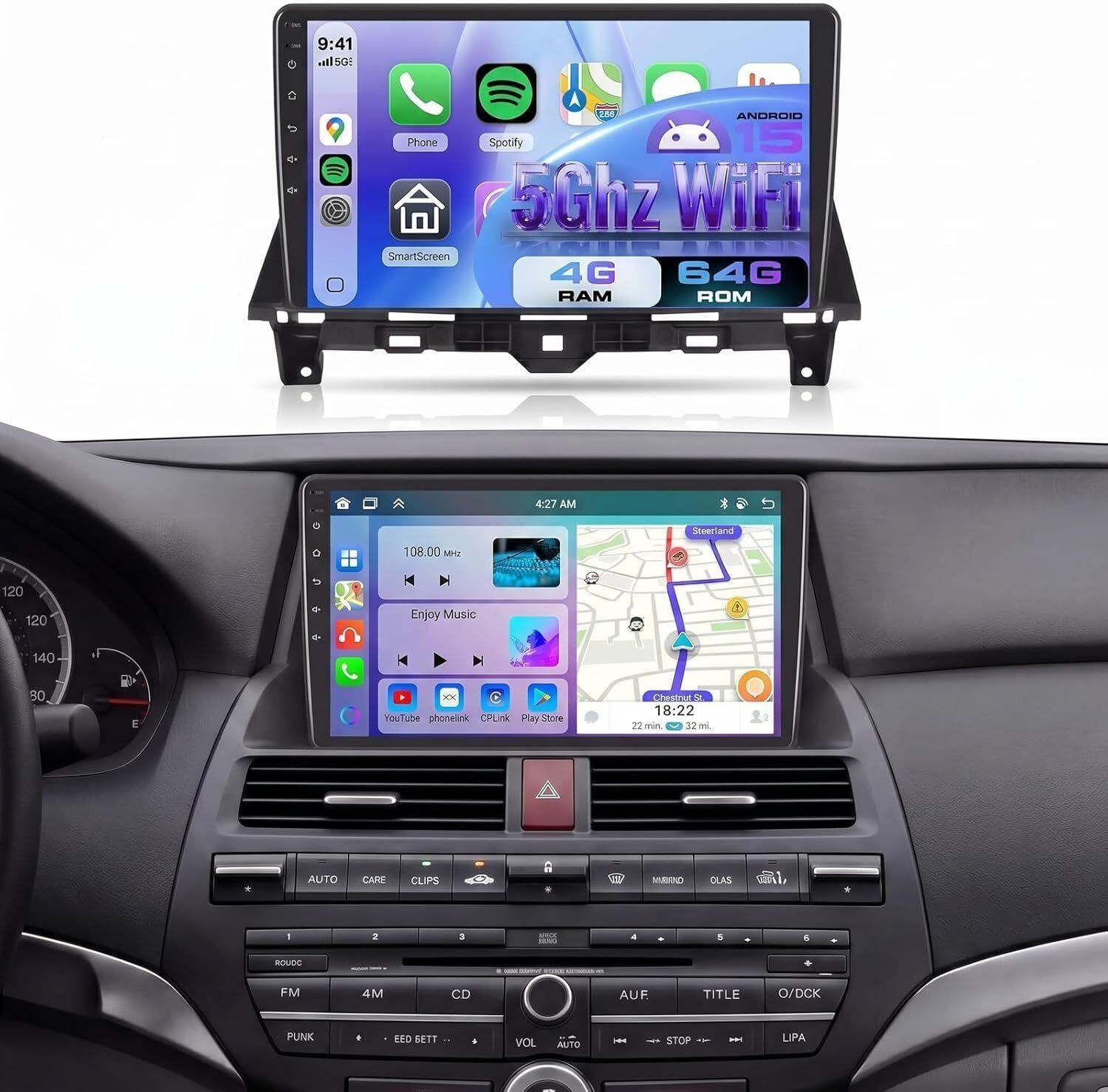 10.1in Android Auto/Carplay Stereo/Radio for 2008-2013 Honda Accord