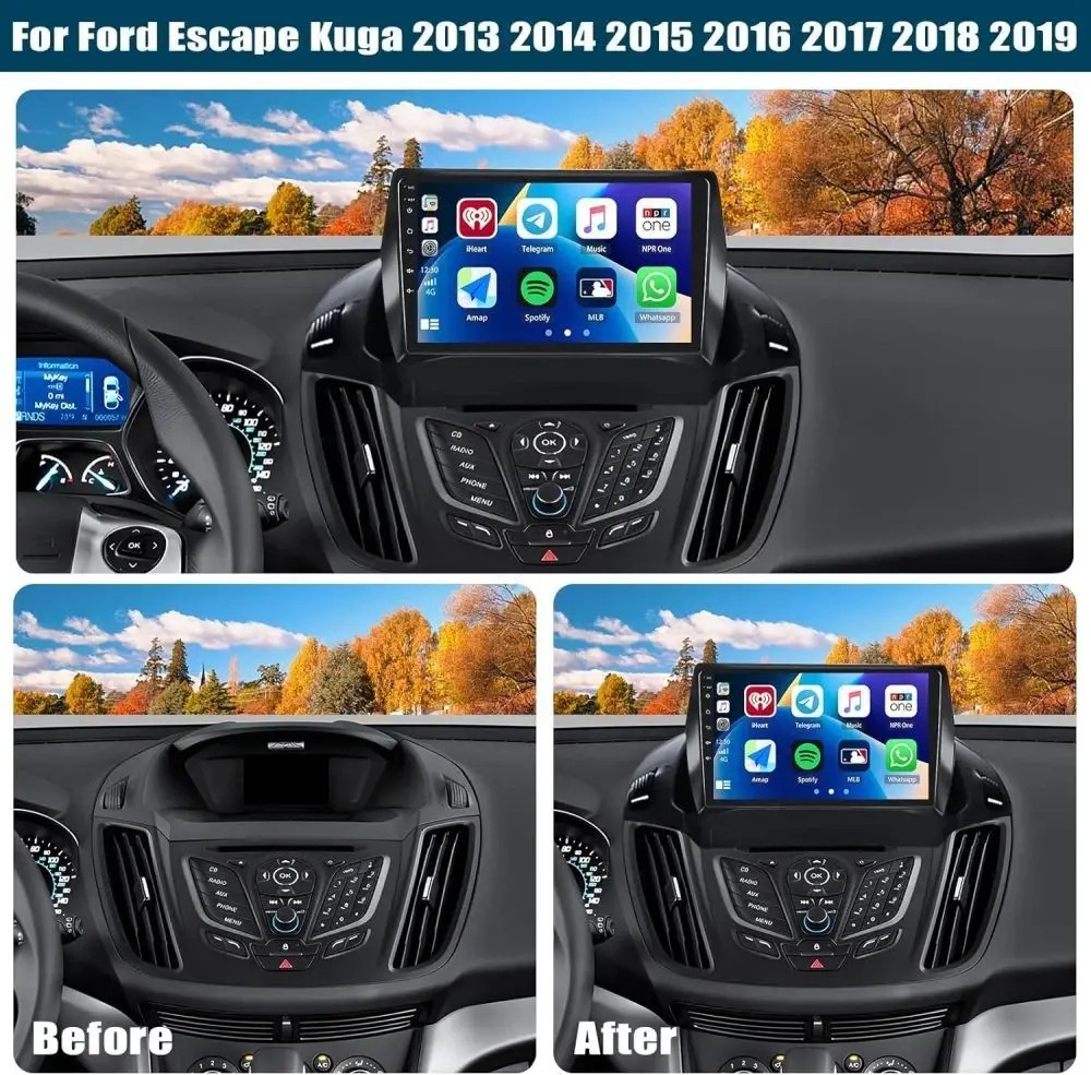 Head Unit Carplay For 2013-2019 Ford Escape Android 15 Car Stereo Radio GPS Navi