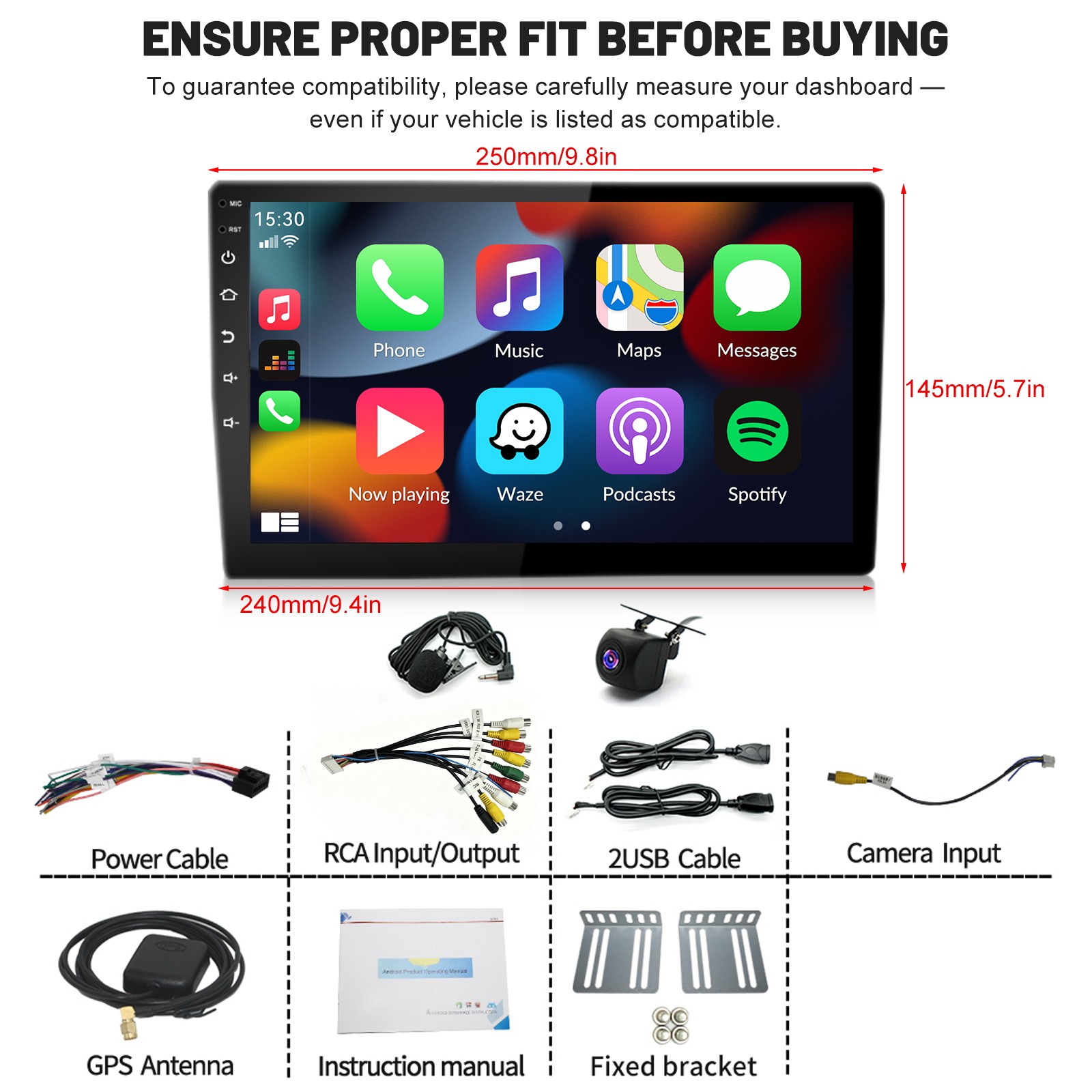 10″ For 2000-2006 Toyota Tundra Android 15 Carplay Car Stereo Radio GPS 4+64GB