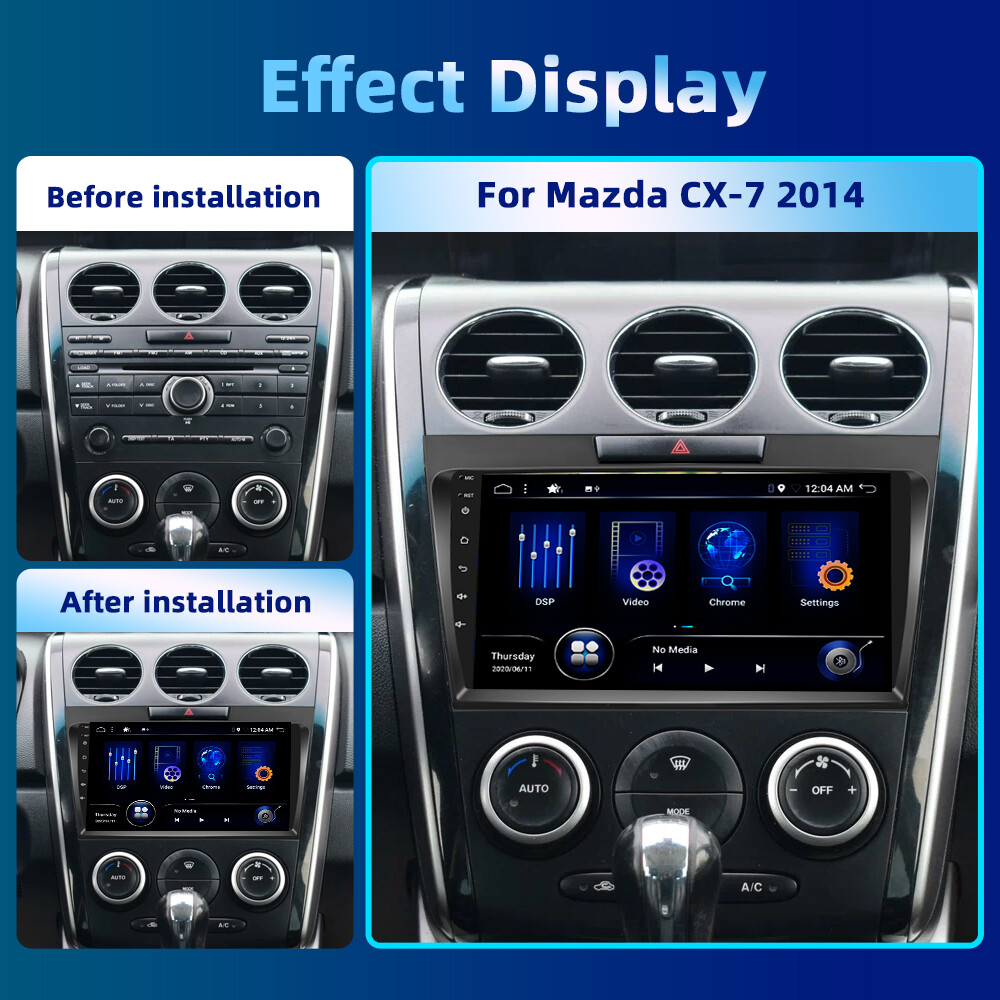 6+128GB For Mazda CX-7 2007-2014 Android 14 Car Stereo Radio GPS CarPlay DSP AHD