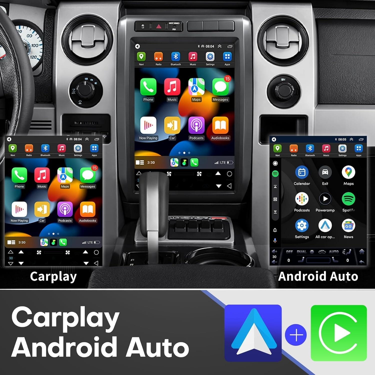 Android15 WIFI Car Radio For Ford F-150 2009-2012 GPS Tesla stereo apple Carplay