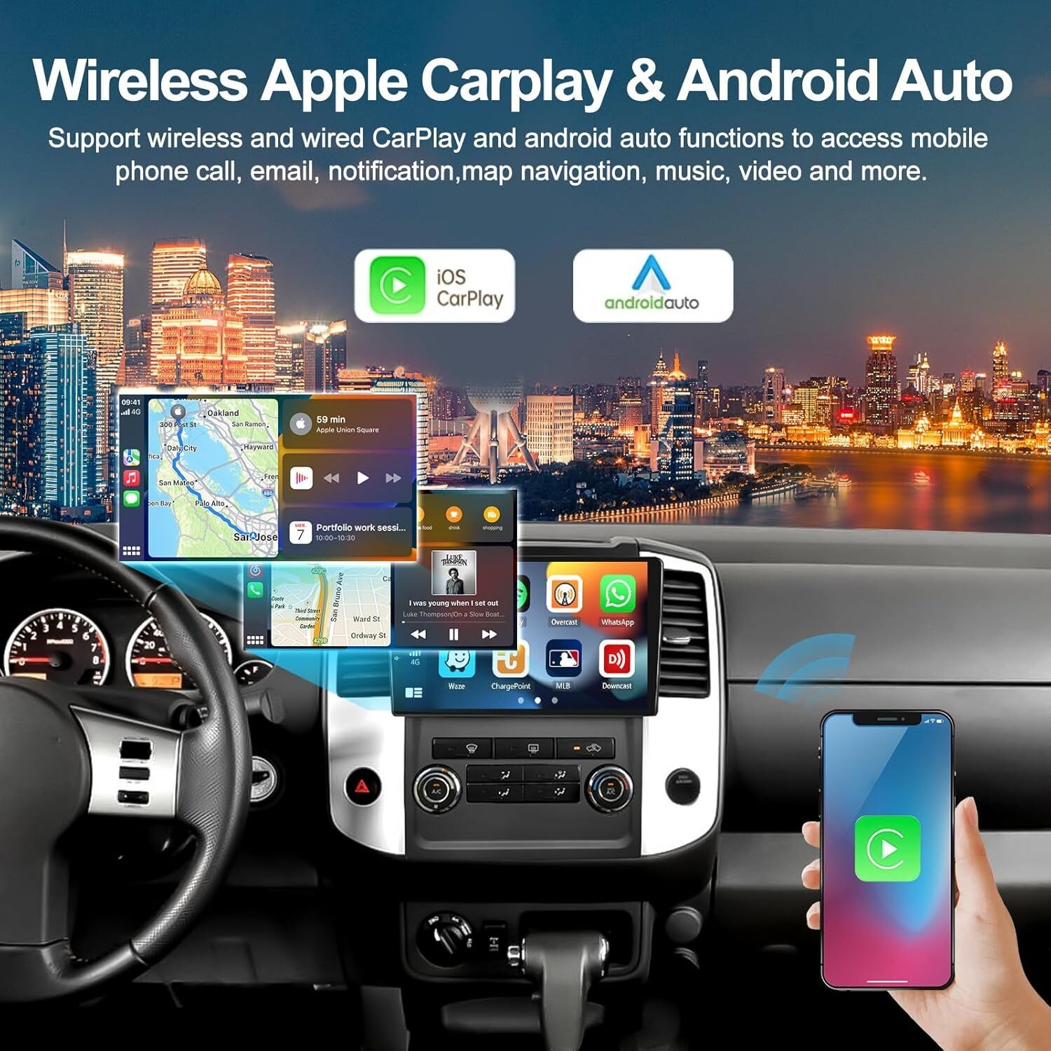 4+64G Android 15 For Nissan Frontier 2009-2012 Car Radio Stereo CarPlay GPS CAM