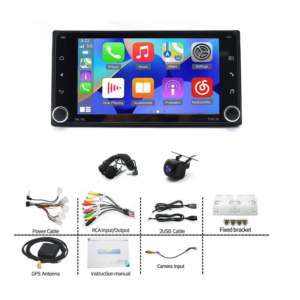 Android 15 Navi CarPlay Car Stereo Radio GPS 4GB+64GB For 2007-2011 Toyota Yaris