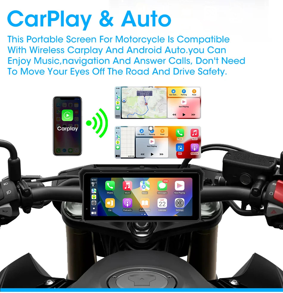 5/6.86/7/8.1 inch Digital Motorcycle Dashboard Motorcycles Carplay GPS