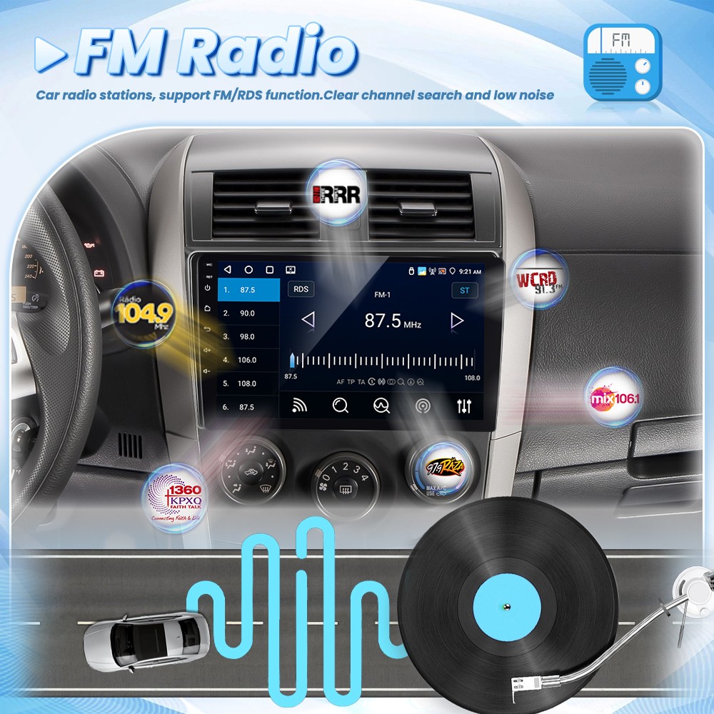 4GB+64GB For Toyota Corolla 2009-2013 Apple Carplay Android Car Stereo Radio GPS