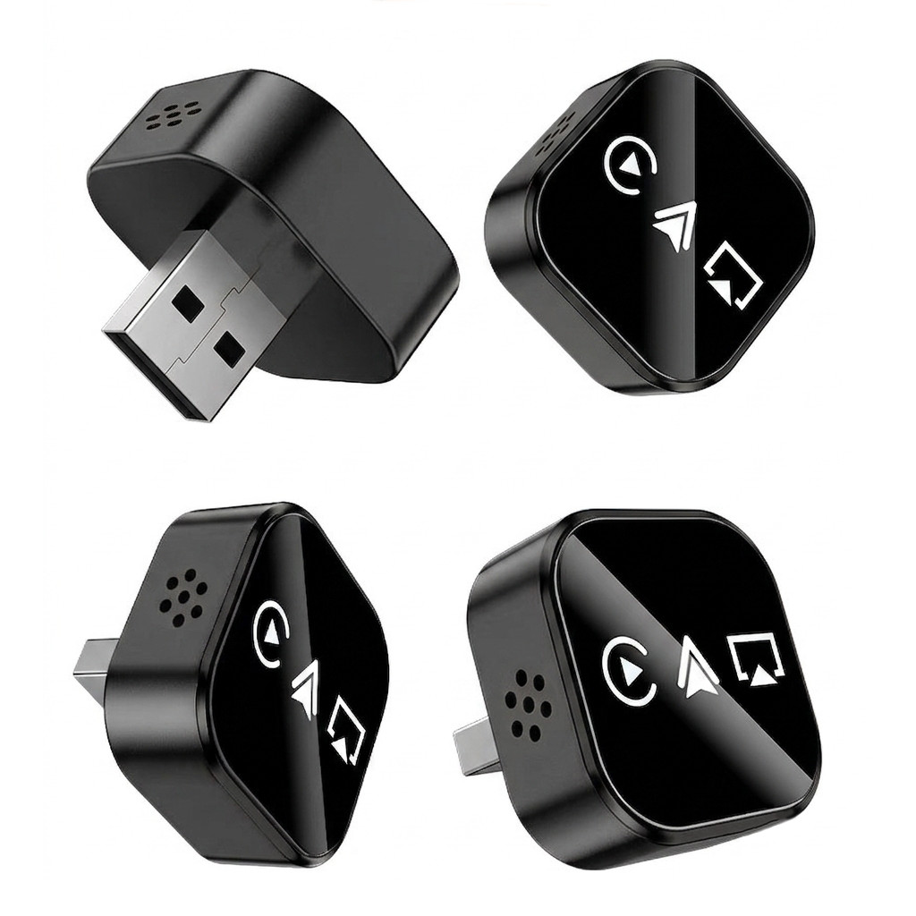 4IN1 Wired to Wireless CarPlay Adapter For iPhone Android AirPlay Mirror iOS 10+
