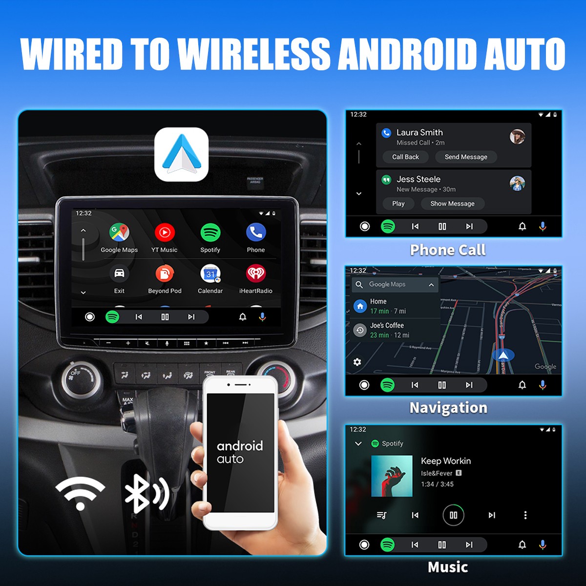 USB Auto Wireless CarPlay Adapter For Apple Android Wireless Dongle Plug ＆ Play