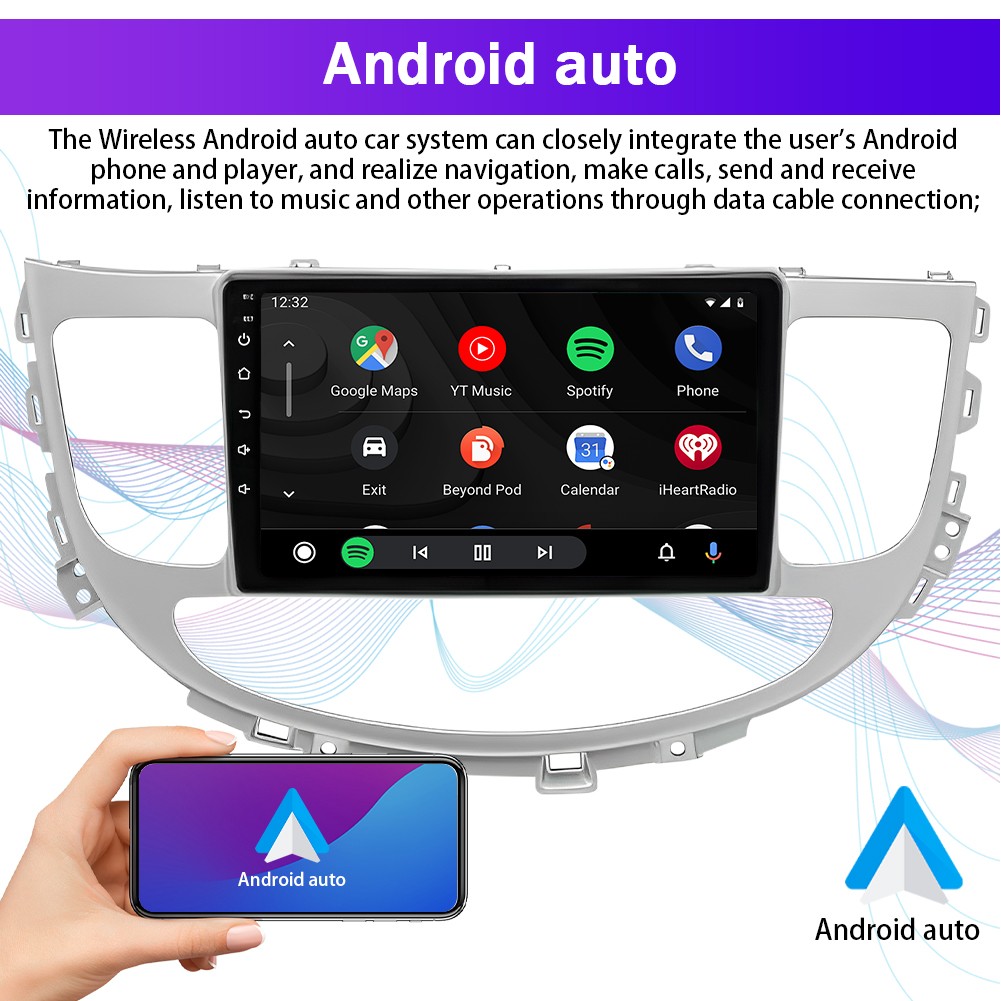 Android 13 Carplay Android Auto Head Unit 9inch For Hyundai Genesis Rohens 09-14