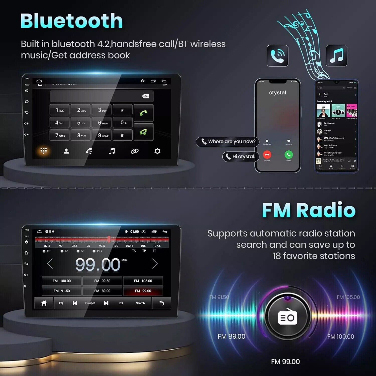 6.86″ Car Radio Stereo For Dodge Dakota 1987-1996 Android14 Carplay GPS Player