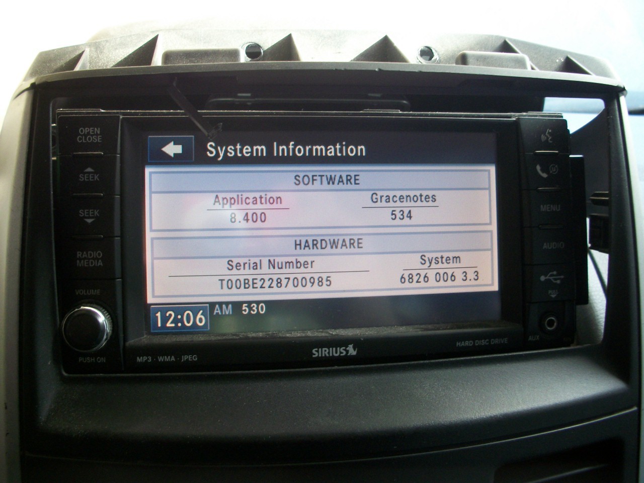 08-14 CHRYSLER DODGE JEEP NTG4 MYGIG UCONNECT SIRIUS CD RADIO 20GB P05064245AI