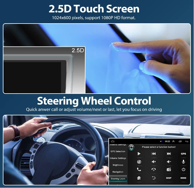 10.1″ Double 2 Din Car Radio Android 13 GPS WIFI BT Carplay Touch Screen Stereo