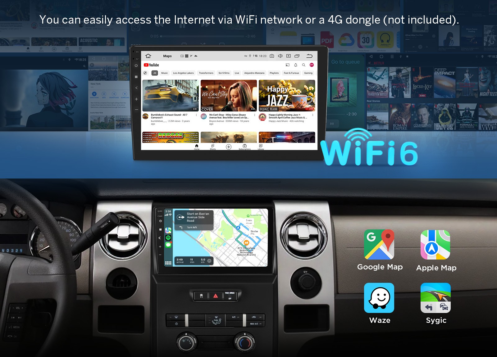 For 2009-2014 Ford F-150 9″ Android 14 4+64 Car Radio Stereo CarPlay Plug & Play