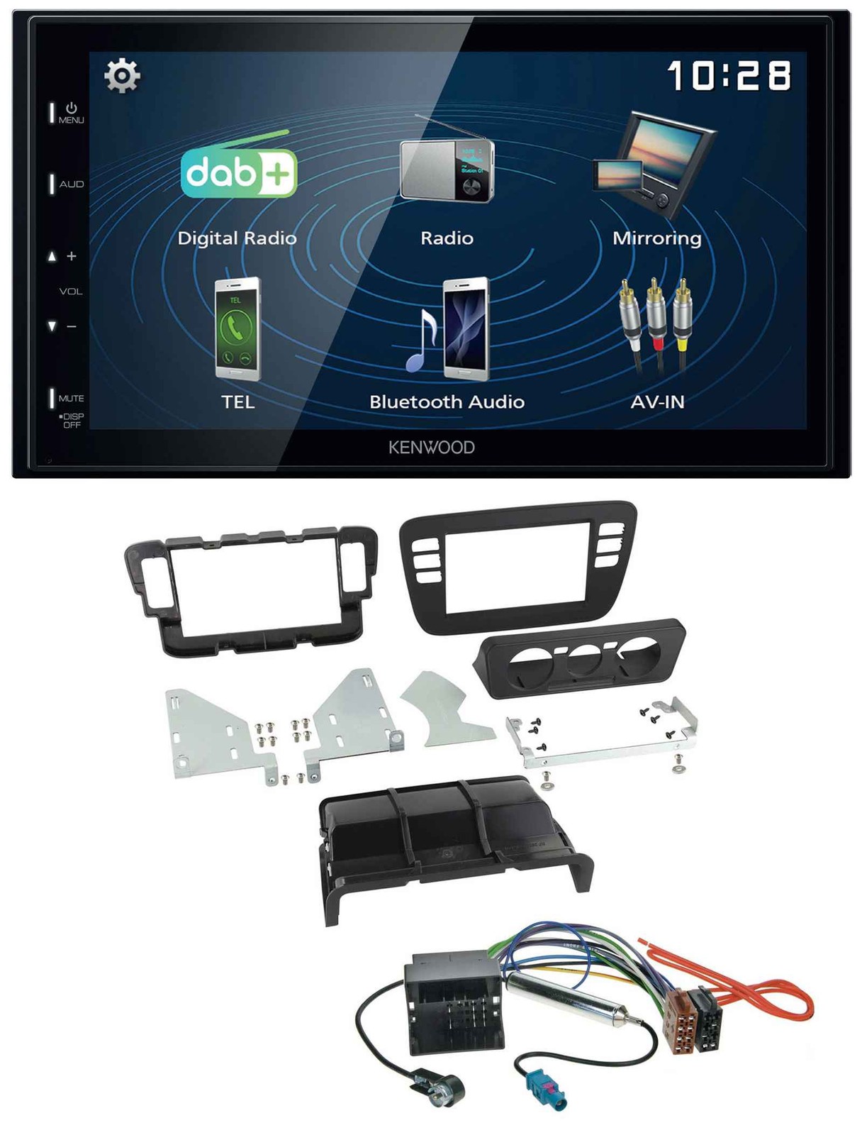 Kenwood 2DIN Bluetooth MP3 USB DAB Car Stereo for Skoda CitiGo Seat Mii 11-16 sch