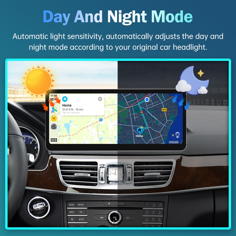 Ultra-thin 12.3”Wireless Carplay Touchscreen For Benz E Class W212 2009-2016