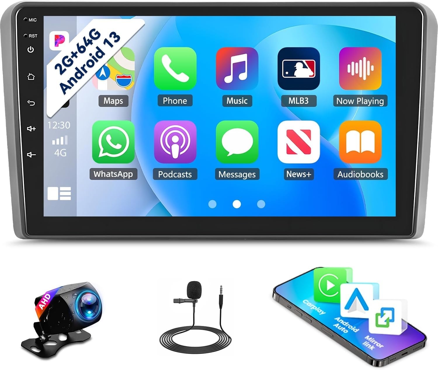 Audi A3 2008-2012 Wireless CarPlay Android Auto 9 inch Car Stereo