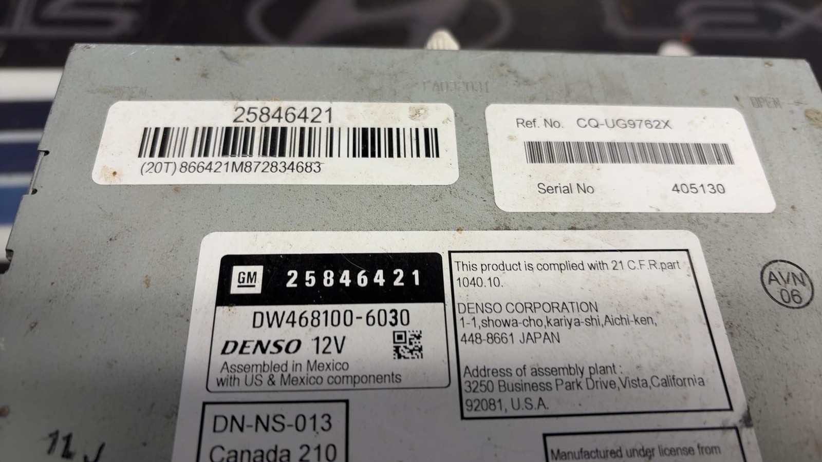 2007-08 GMC Yukon XL 1500 Audio & Visual Equip.(radio) 25846421 opt Uvb