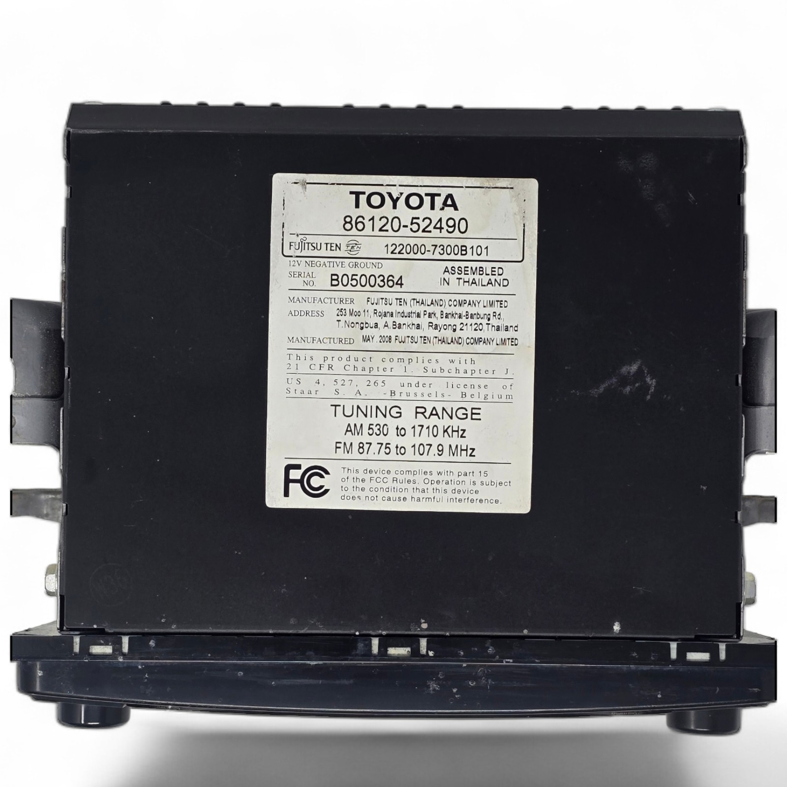 OEM 2007-2011 Toyota Yaris Radio CD Player MP3 WMA 86120-52490 Face 11807