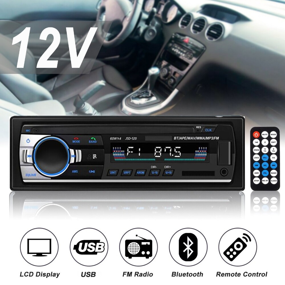 60W MP3/MP4/MP5/WMA/WAV/FLAC 12V Radio FM Remote Car Player Stereo Receiver Kit