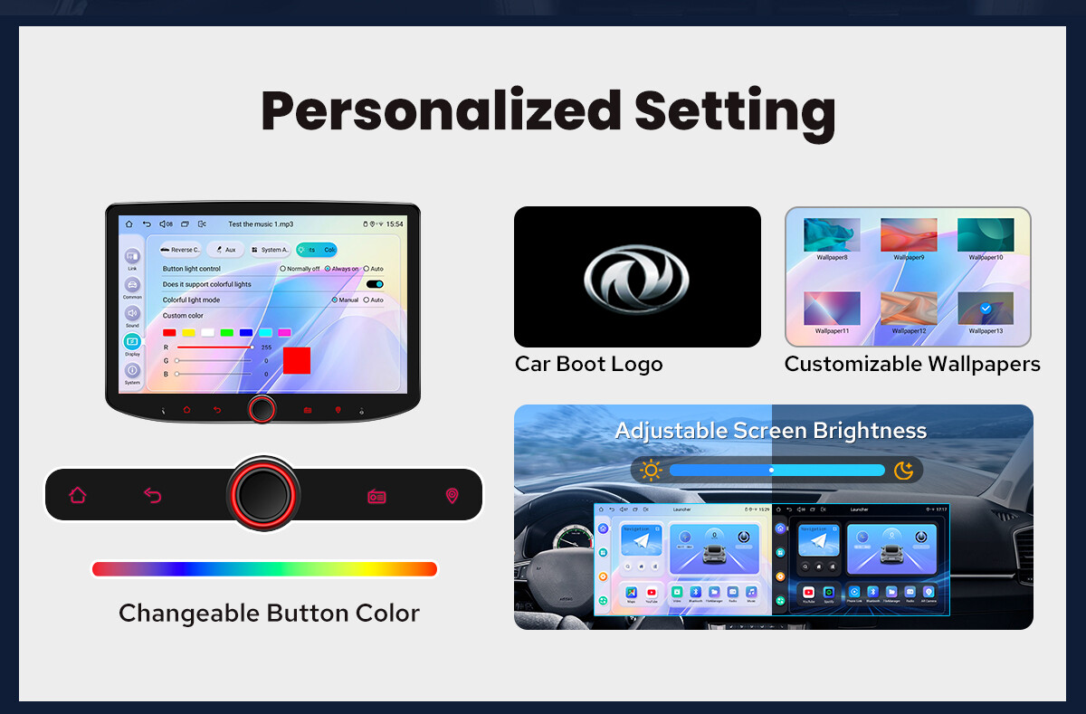 JOYING 10.1 Inch Android 13 Single Din Car Stereo with Physical Volume Knob FM