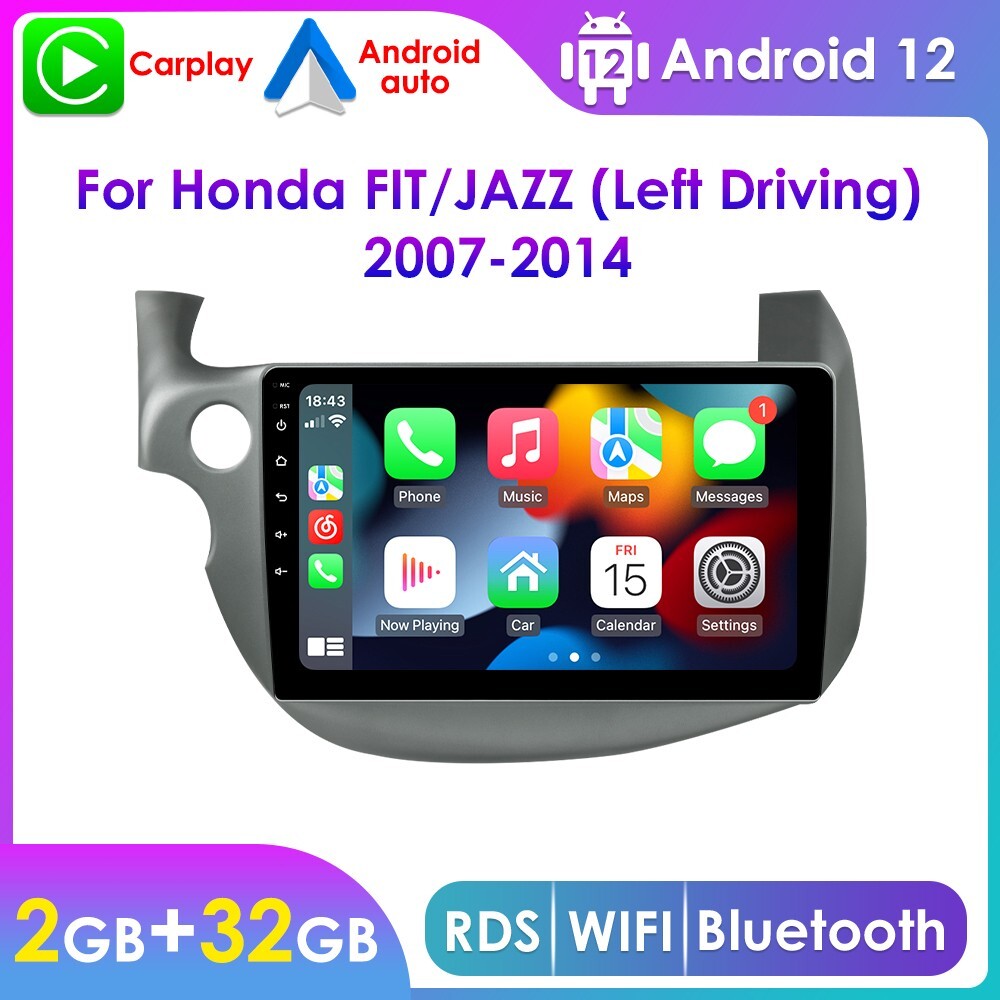 For Honda JAZZ FIT 2007-2014 10.1″ Android 14 Car Stereo Radio WIFI GPS SWC 32GB