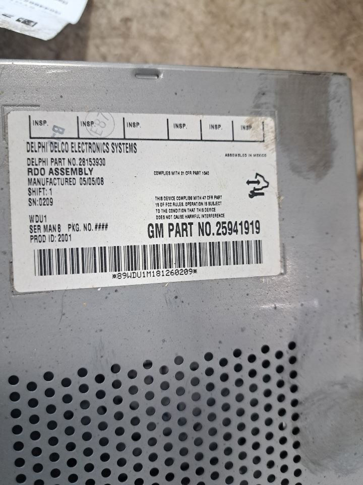 2008 Silverado Truck/Pickup 1500 Stereo Radio Radio/Receiver Sku#4466214