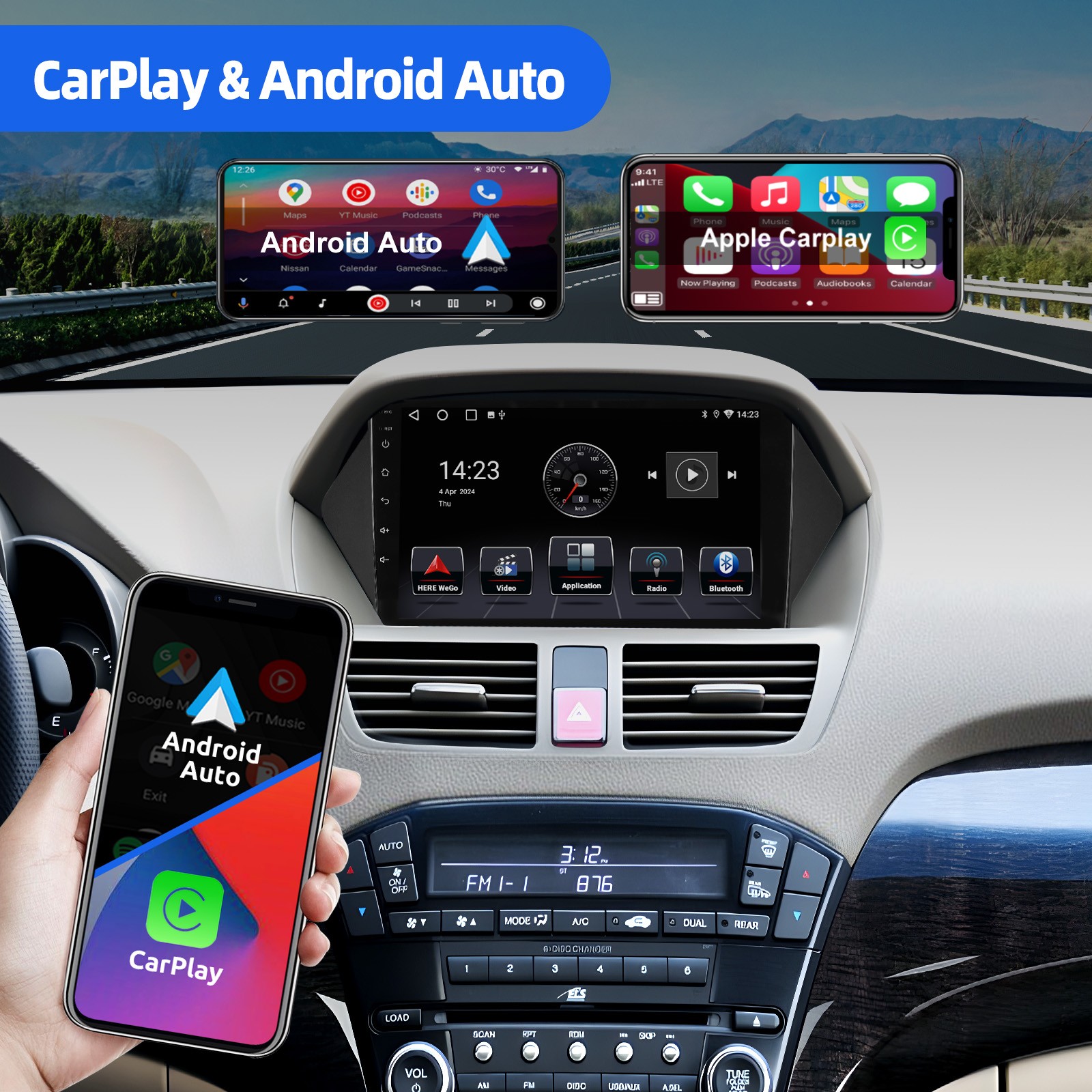 4+64G For Porsche Cayenne 2002-2010 Car Stereo Android 13 GPS Navi Apple Carplay