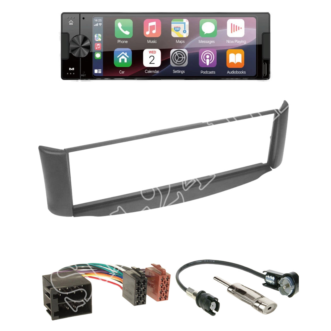 Ampire CPR60 Radio DAB + Smartphone with installation kit for Smart ForTwo (BR 450)