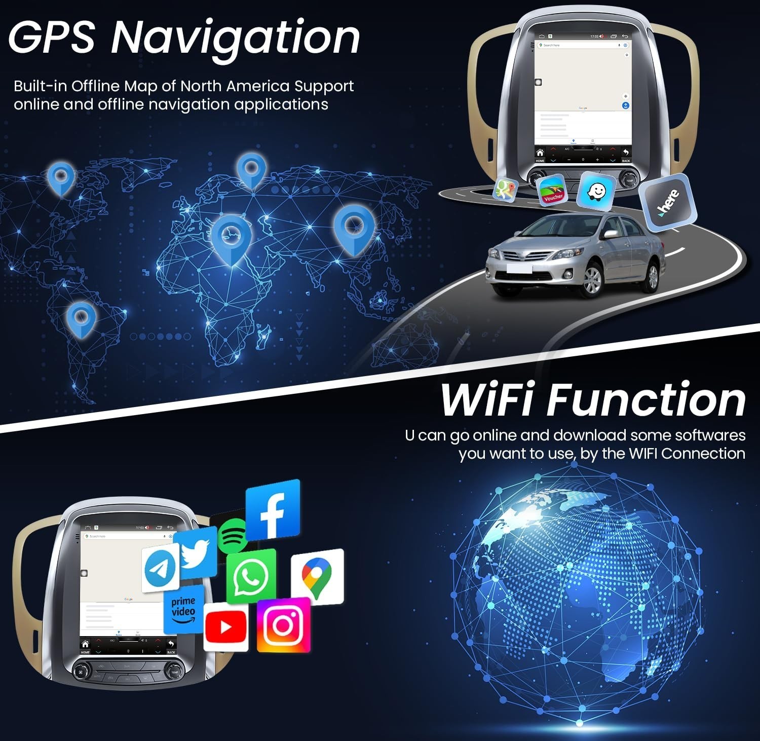 9.7″ 4+64G Car Radio Carplay for 2010-2013 Buick Lacrosse Stereo Auto SWC Navi