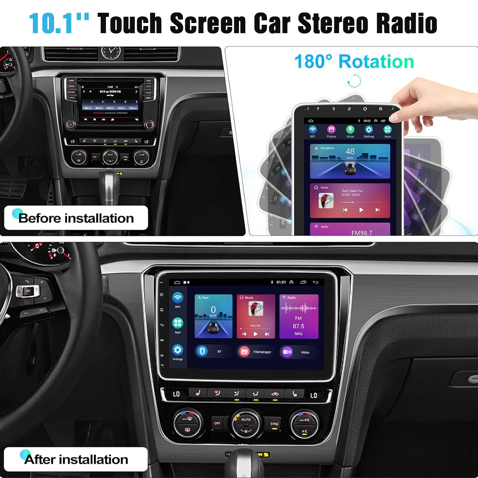 10.1”Android13 CarPlay Car Stereo Radio GPS Nav For 2013 2014 Ford F-150 Raptor