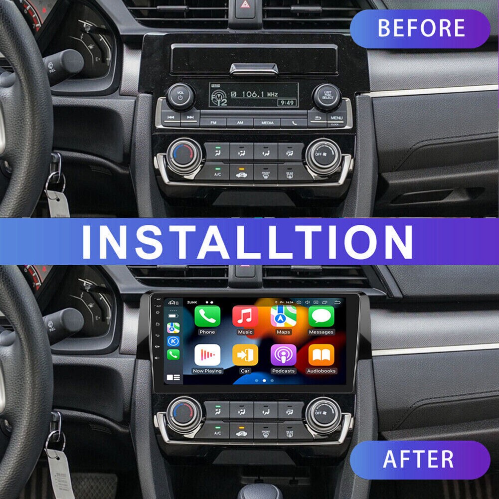 Car Stereo Radio 2+32G for Civic 2016-2020 Support Wireless Carplay Android Auto