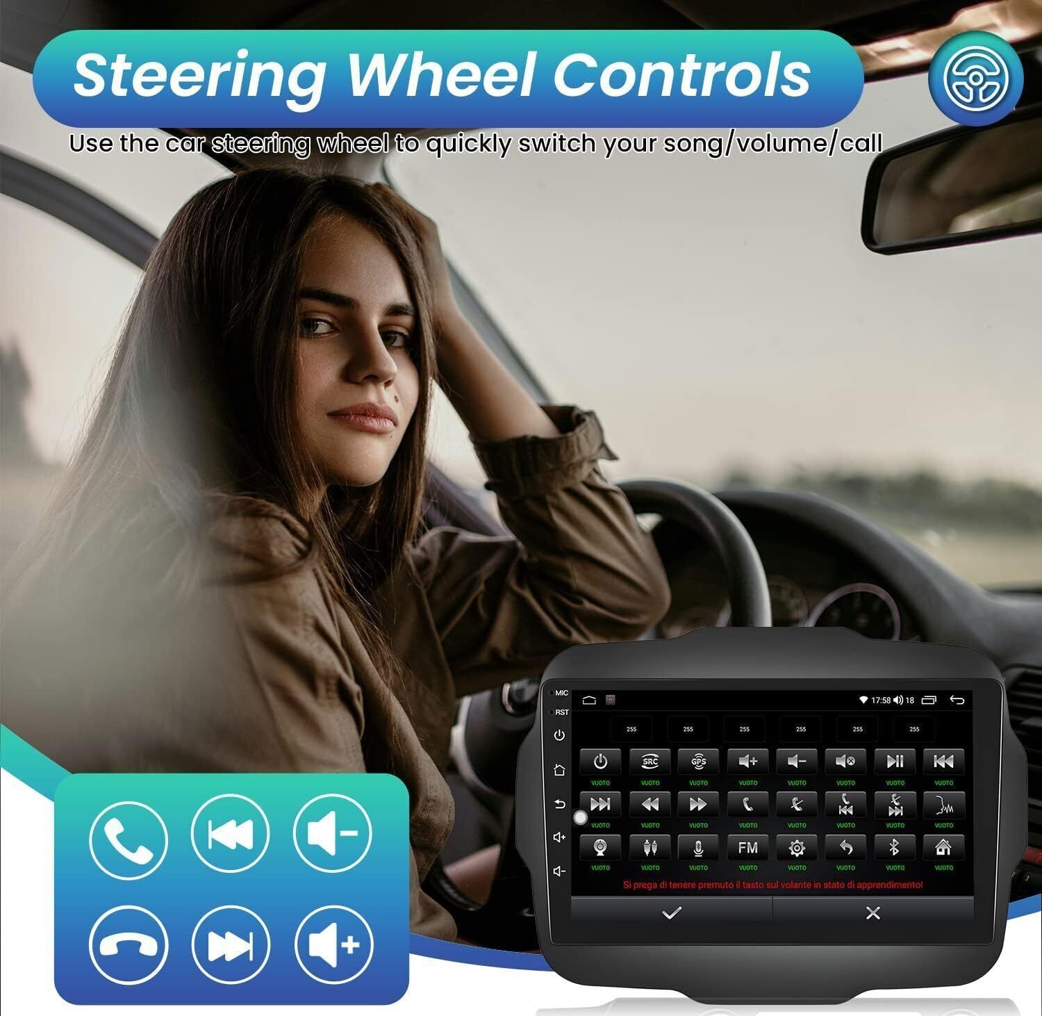 For 2015-2020 Jeep Renegade CarPlay Android 13 Car Radio Stereo FM RDS