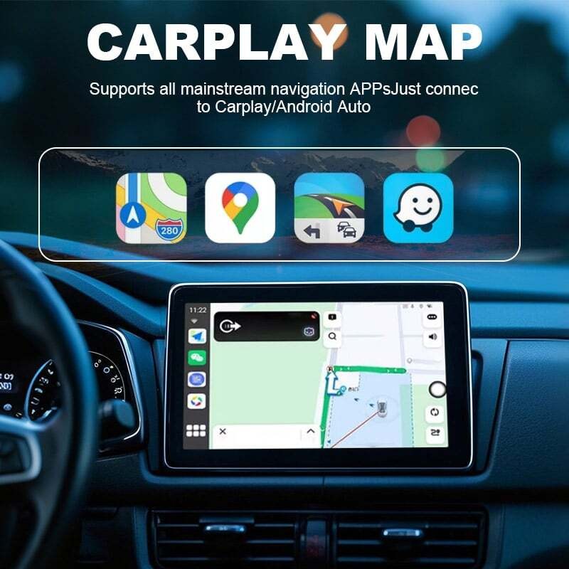 2-in-1 Wireless CarPlay Android Auto Adapter Plug Play USB for iPhone Android