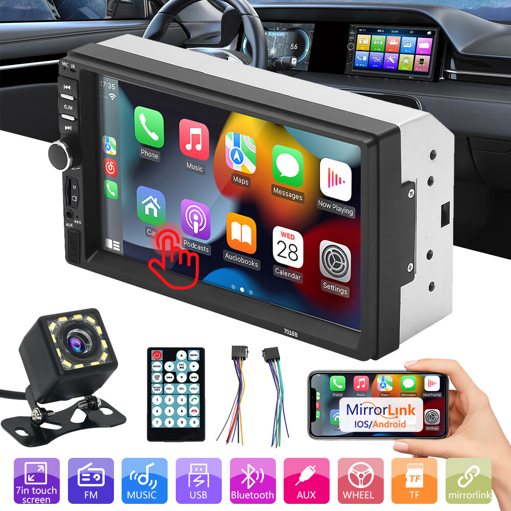 Radio Estereo De Pantalla Coche Carro Auto MP5 Tactil 2 DIN Bluetooth Con Camara
