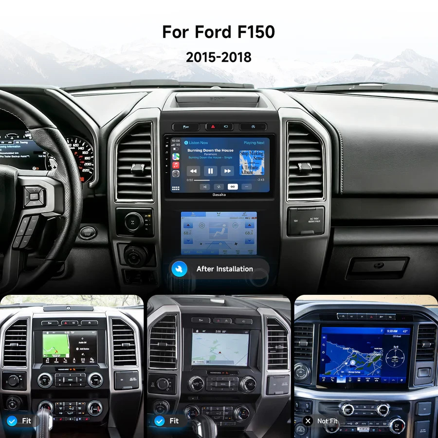 Dasaita 9″ Car Radio Screen for Ford F150 2015-2018 carplay Android13 8G+256G