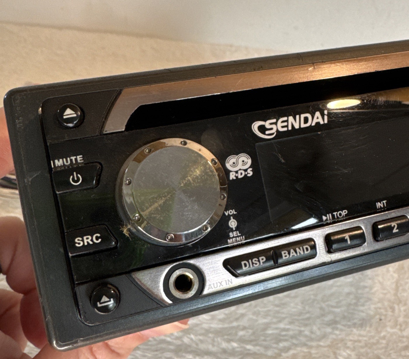 Sendai CD789 Used Car Stereo Head Unit CD/MP3 AM/FM In-Dash Not Tested