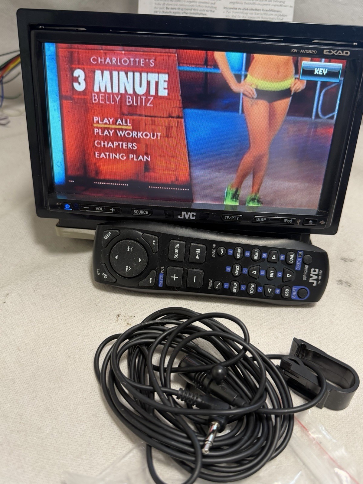 JVC EXAD KW-AVX820 DVD RECEIVER 7″ TOUCH SCREEN MONITOR BLUETOOTH MP3 USB REMOTE