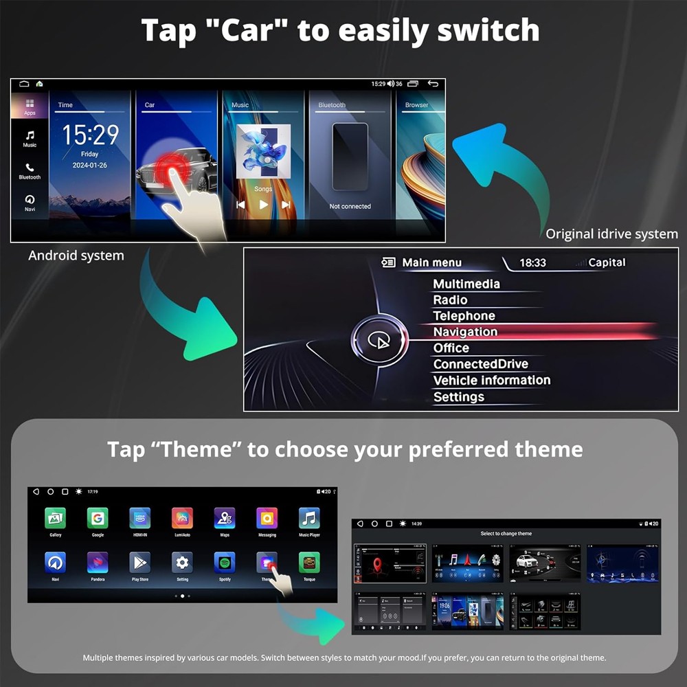 12.3″ AI Android Car Stereo for BMW 5 Serie F10 F11 2013-16 NBT Wireless CarPlay