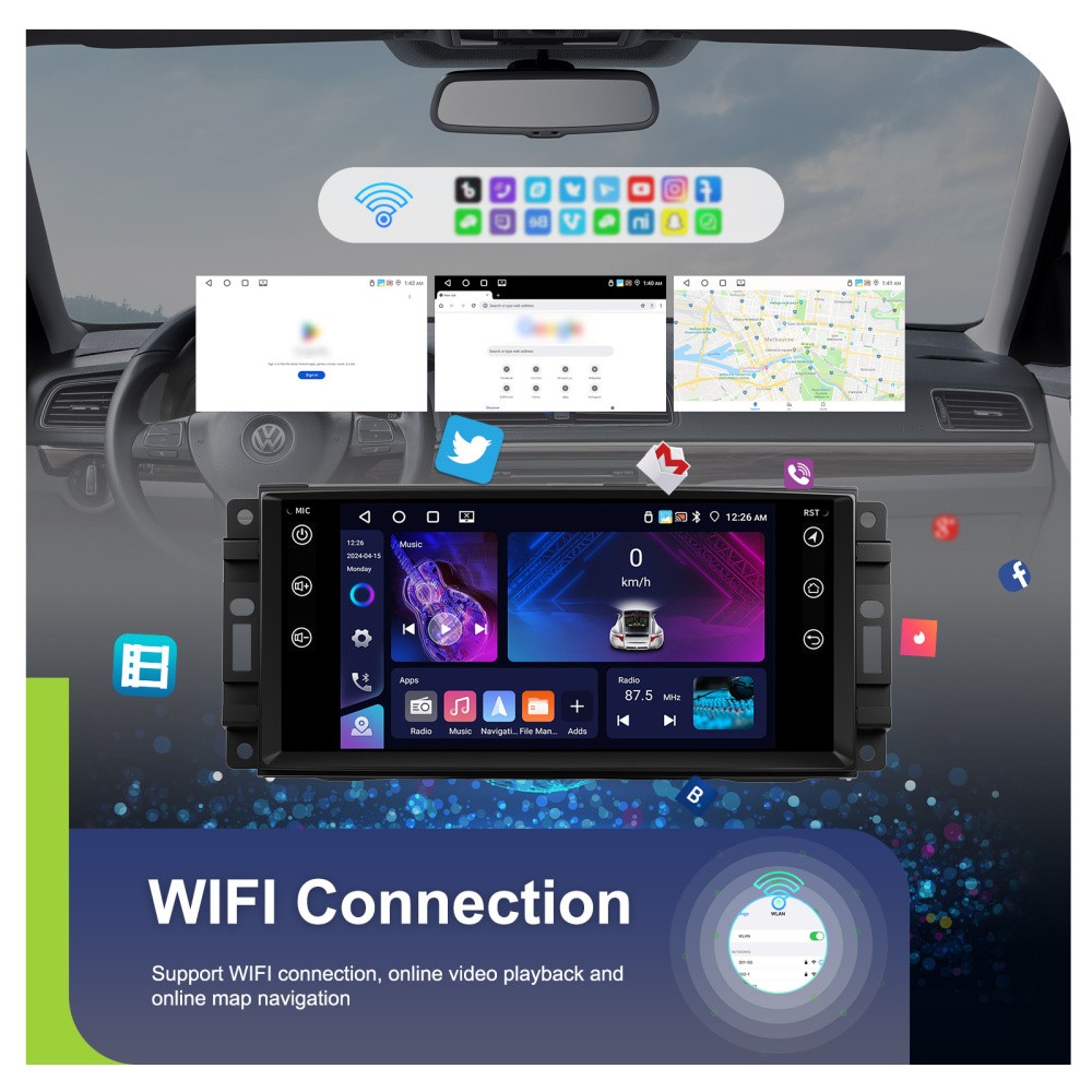 4+64GB For Dodge RAM 1500 2500 2009-2012 Carplay Android 15 Car Radio GPS Stereo