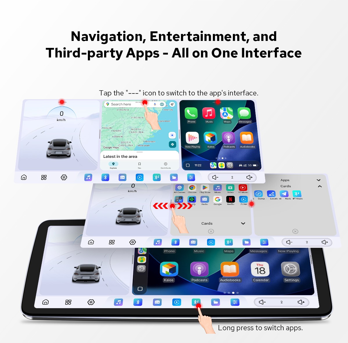 12.3 inch Qualcomm 8Core 12+256G Double Din Radio GPS Navigation Bluetooth 5.2