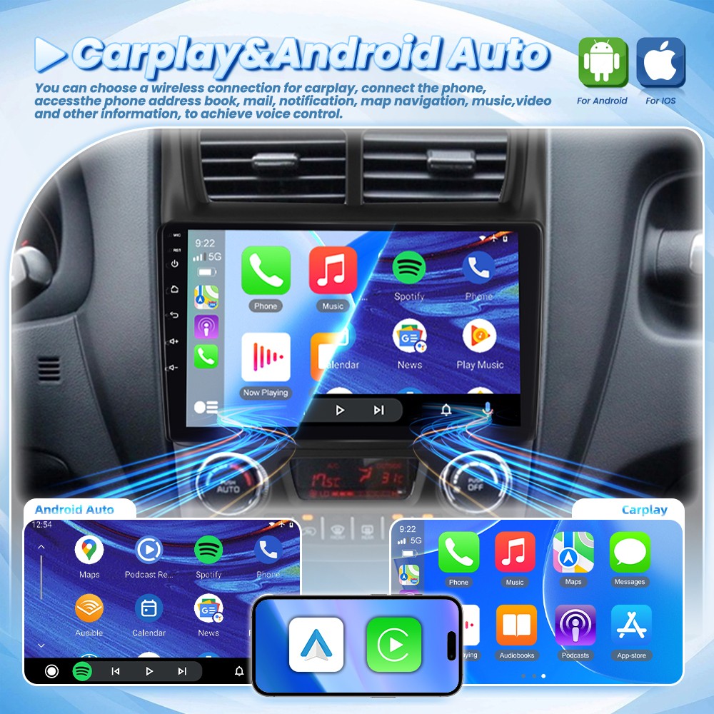 4+64GB For KIA Sportage 2007-2010 Car Stereo Radio GPS Apple Carplay Android 15