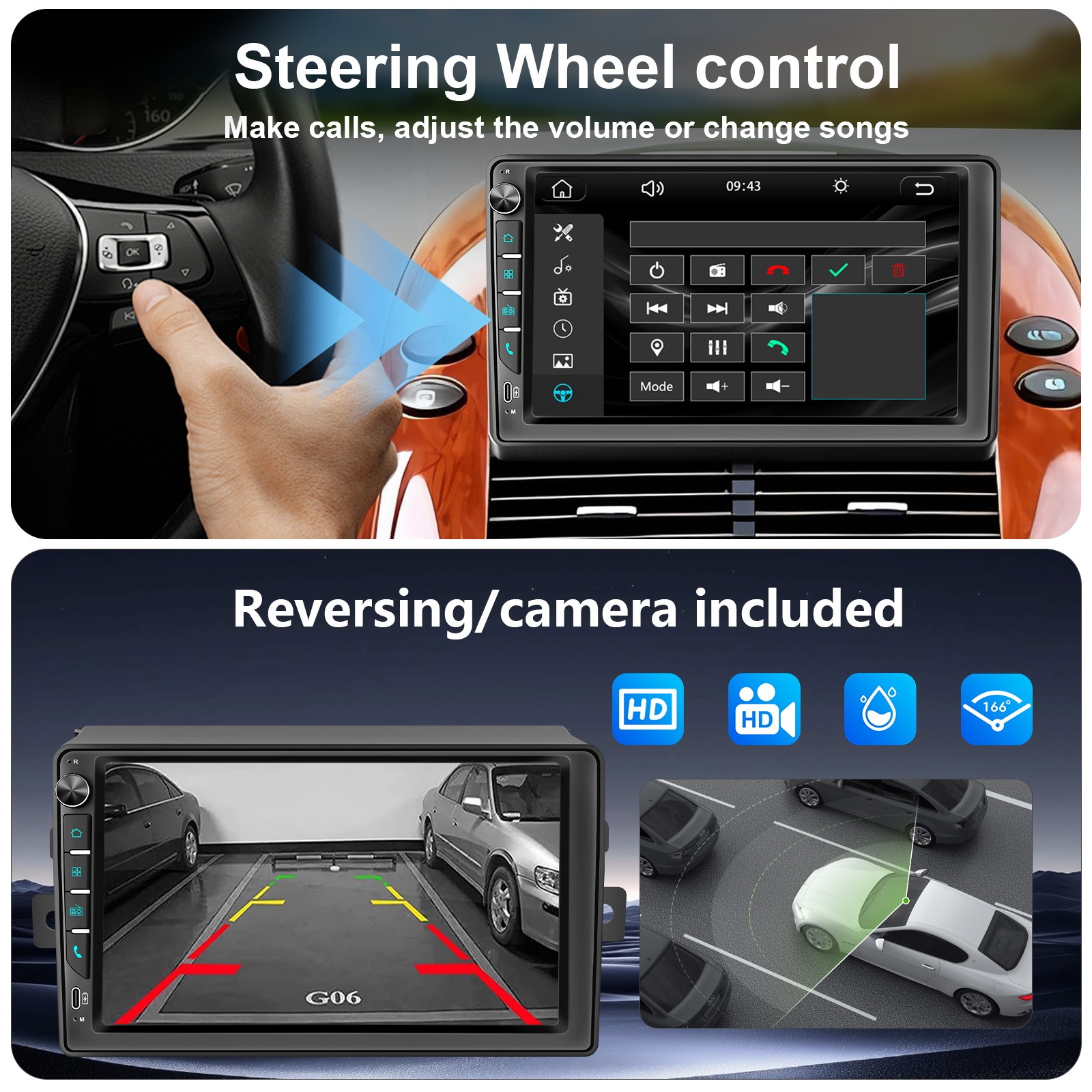 7″ Stereo Bluetooth Radio Car Apple/Android Carplay GPS USB For Scion 2003–2016