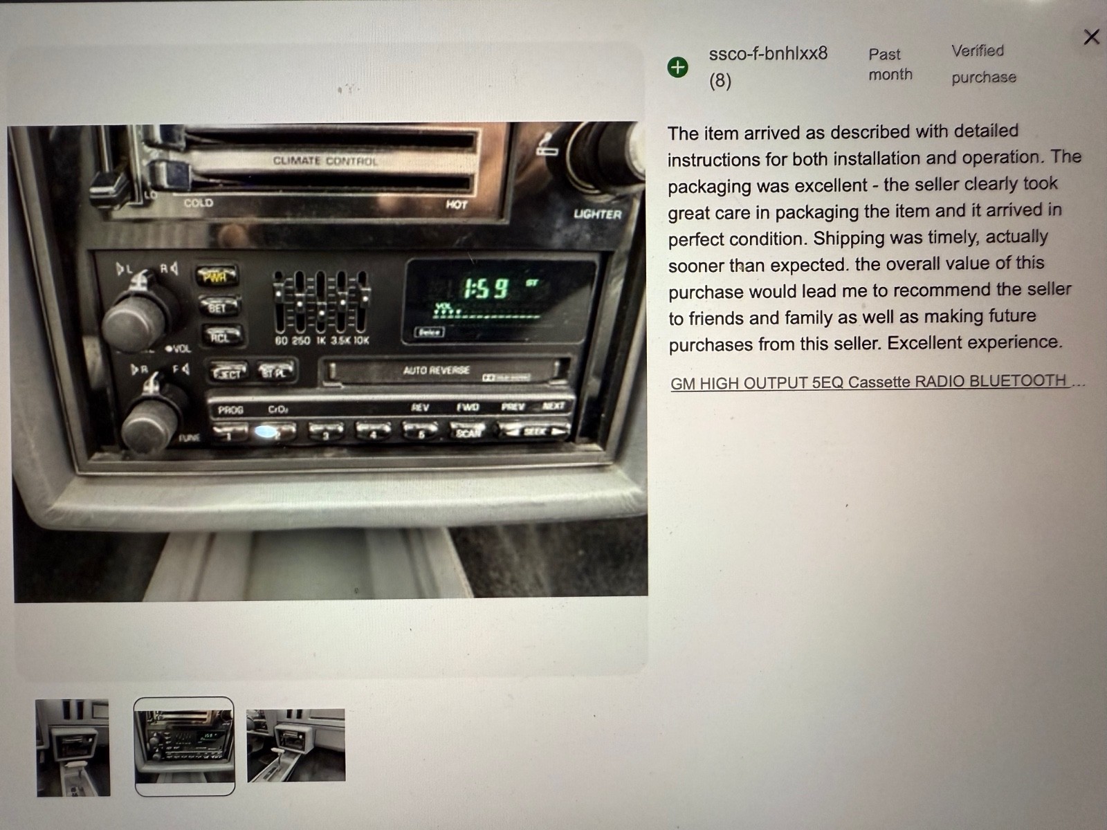 GM 5EQ Cassette RADIO HIGH OUTPUT BLUETOOTH 84 85 86 87 BUICK GRAND NATIONAL GNX