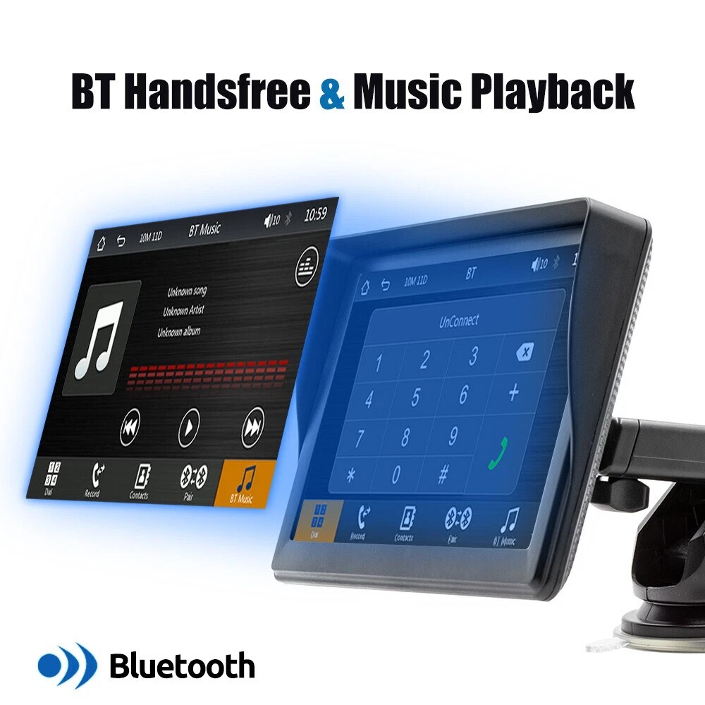 7″ Portable Wireless Car Stereo With Carplay Android Auto Play FM & Backup Cam