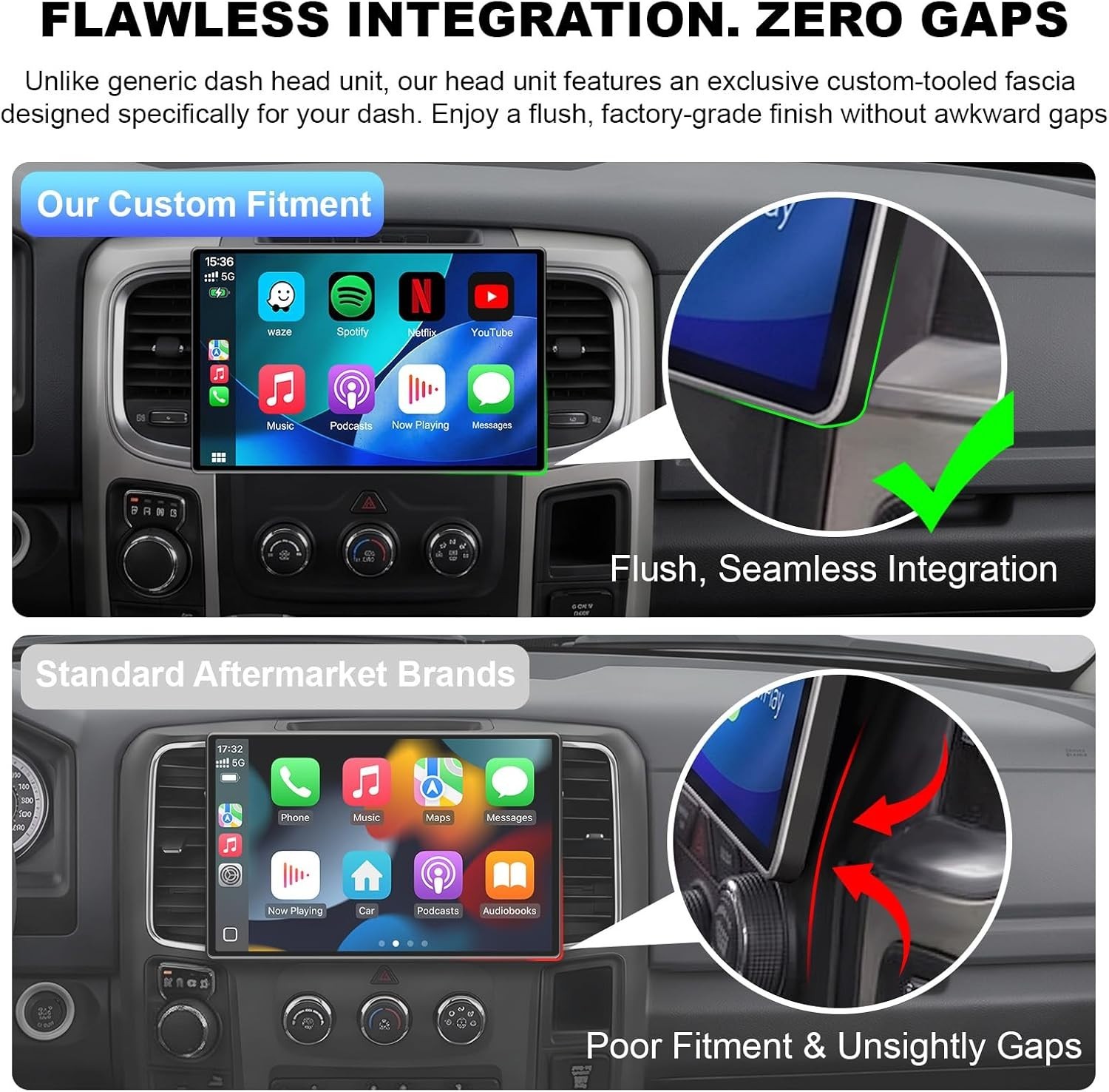 11.5-inch 8Core 4+64GB Car Radio Stereo for Dodge Ram 1500 2500 3500 2013 4810