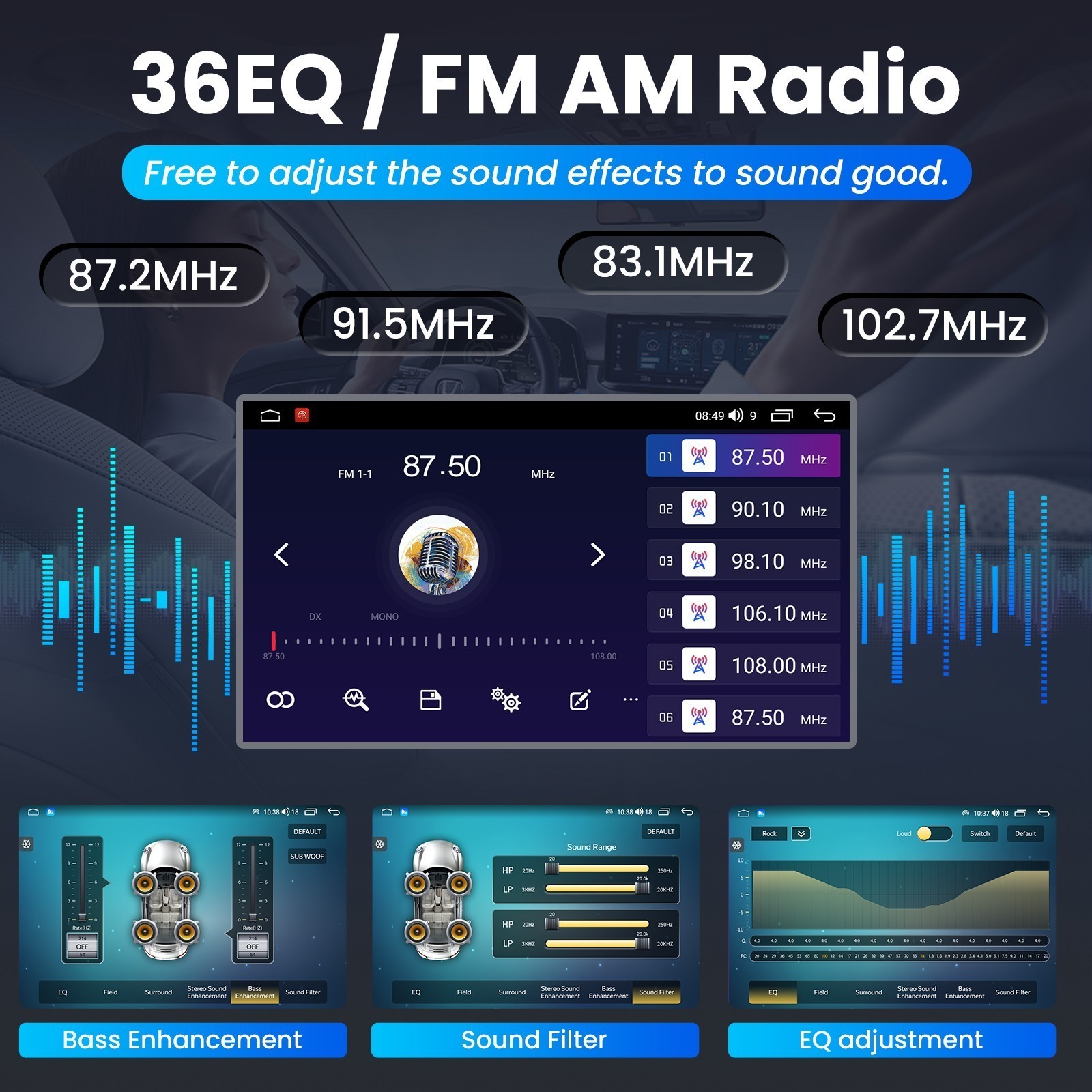 Car Radio Stereo Carplay For 2013-2018 Dodge Ram Ram 4+64G 7in Media wifi